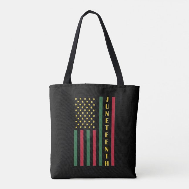 Juneteenth Freedom Celebration USA American Flag Tote Bag (Back)