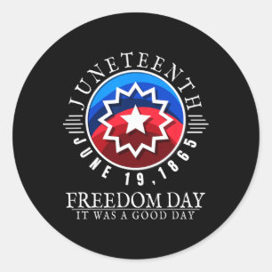 Juneteenth Freedom Day 1865 Black History Pride  Classic Round Sticker