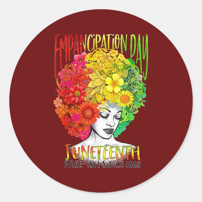 Juneteenth Freedom Day African American June 19th Classic Round Sticker (Front)