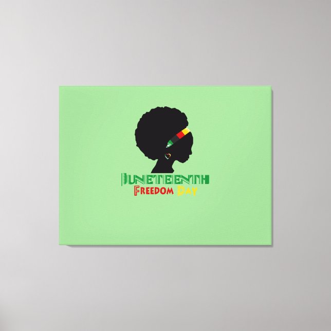 Juneteenth/ Freedom Day/Afro Girl Canvas Print (Front)