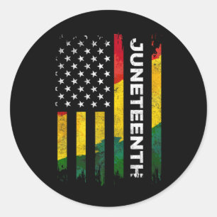 Juneteenth Freedom Day American Flag Black Pride  Classic Round Sticker