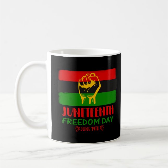 Juneteenth Freedom Day Black History Coffee Mug (Left)