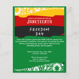 Juneteenth Freedom Day City Celebration Fancy Flag Flyer