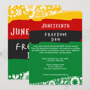 Juneteenth Freedom Day City Celebration Fancy Flag Holiday Card
