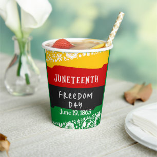 Juneteenth Freedom Day City Celebration Fancy Flag Paper Cups