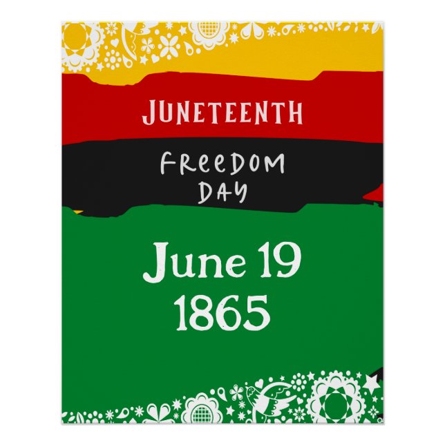 Juneteenth Freedom Day City Celebration Fancy Flag Poster (Front)