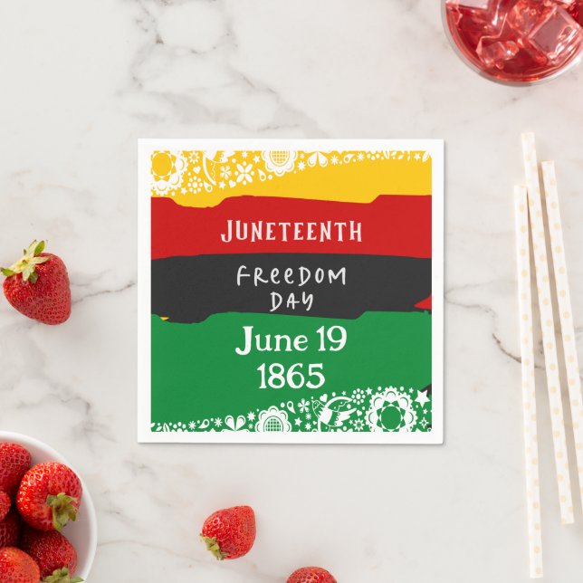 Juneteenth Freedom Day City Celebration Flag Party Napkin (Insitu)