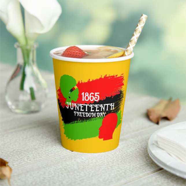 Juneteenth Freedom Day Flag Celebration 1865 Paper Cups (Insitu)