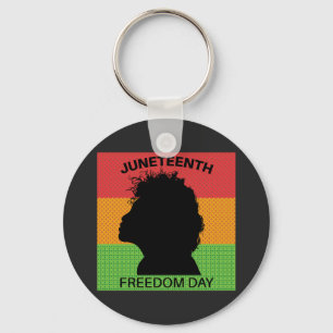 Juneteenth Freedom Day, Flag Pattern Key Ring
