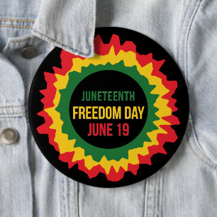 Juneteenth Freedom Liberation June 19th 6 Cm Round Badge
