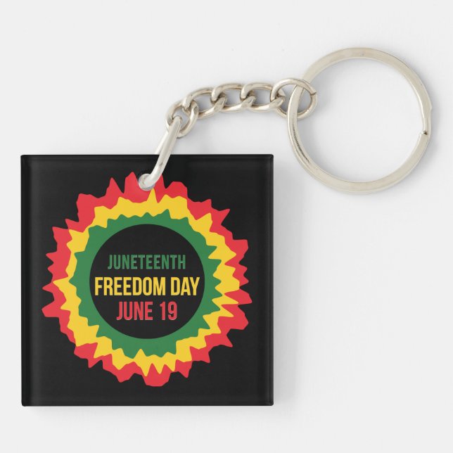 Juneteenth Freedom Liberation June 19th  Key Ring (Back)