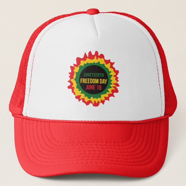 Juneteenth Freedom Liberation June 19th  Trucker Hat (Front)