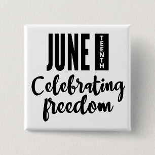 Juneteenth, Freedom of African American. 15 Cm Square Badge