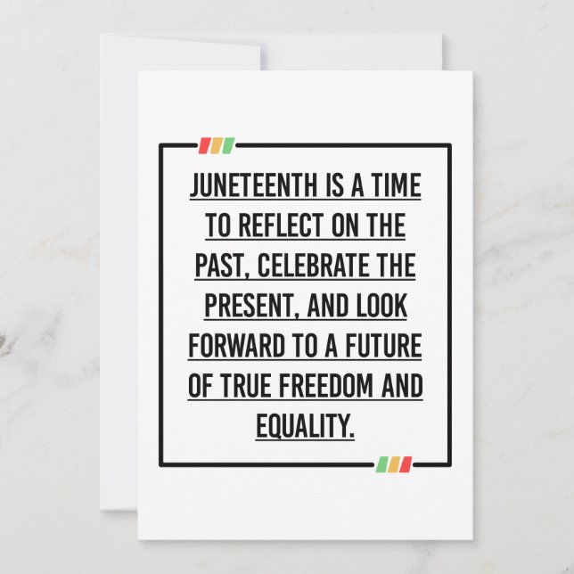 Juneteenth, Freedom of African American. Invitation (Front)