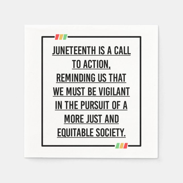 Juneteenth, Freedom of African American. Napkin (Front)