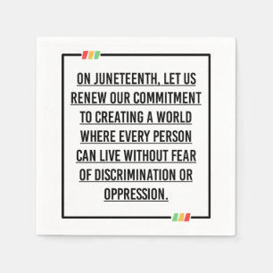 Juneteenth, Freedom of African American. Napkin
