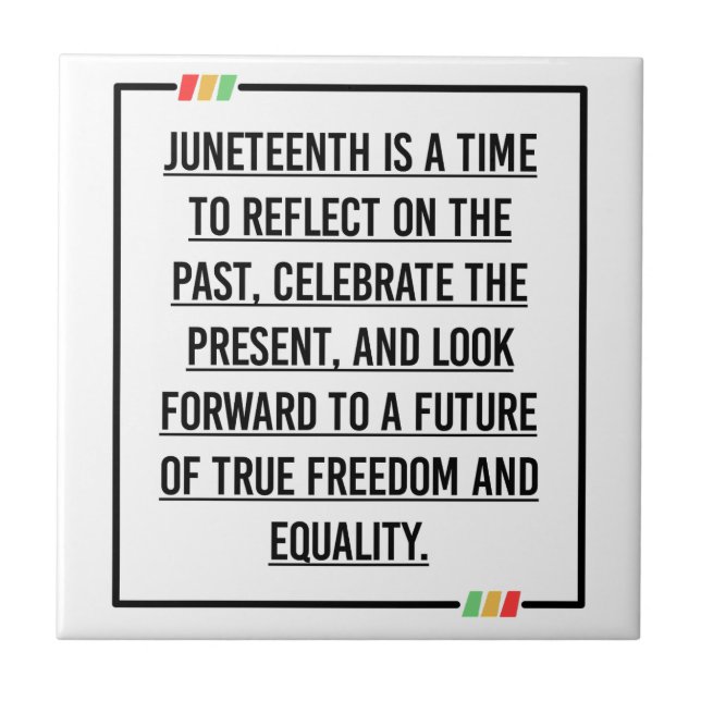 Juneteenth, Freedom of African American. Tile (Front)