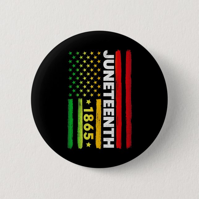 Juneteenth Freedom Usa Design Gradient Flag Tee  6 Cm Round Badge (Front)