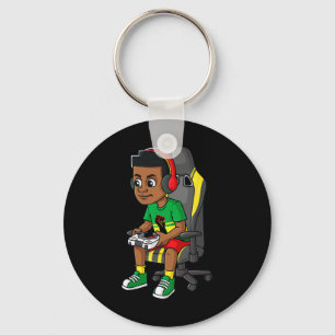 Juneteenth Gamer Fun Boys Kids Teens Gaming  Key Ring