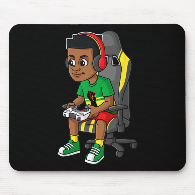 Juneteenth Gamer Fun Boys Kids Teens Gaming  Mouse Mat (Front)