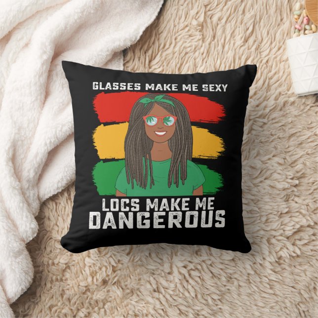Juneteenth Glasses Locs Make Me Dangerous Cushion (Blanket)