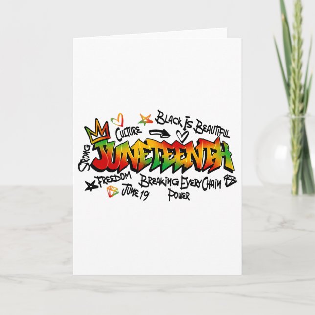 Juneteenth Graffiti African American Black History Card (Front)