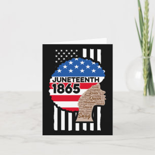 Juneteenth Hair Flag Black African American Flag P Card
