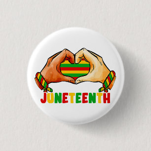 Juneteenth Heart  3 Cm Round Badge