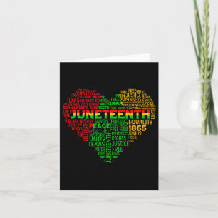 Juneteenth Heart Black History Afro American Afric Card