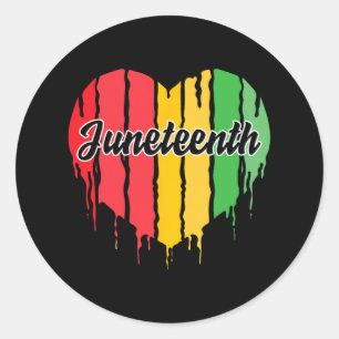 Juneteenth Heart Black History Afro American Afric Classic Round Sticker