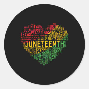 Juneteenth Heart Black History Afro American Afric Classic Round Sticker
