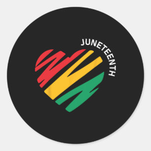 Juneteenth Heart Black History Afro American Afric Classic Round Sticker