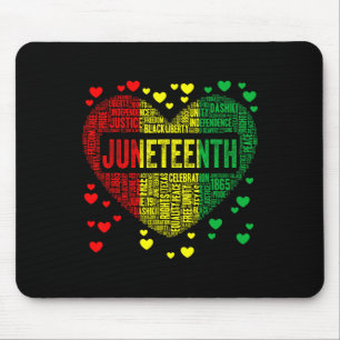 Juneteenth Heart Black History Afro American Afric Mouse Mat