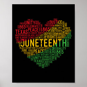 Juneteenth Heart Black History Afro American Afric Poster