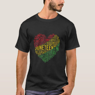 Juneteenth Heart Black History Afro American Afric T-Shirt