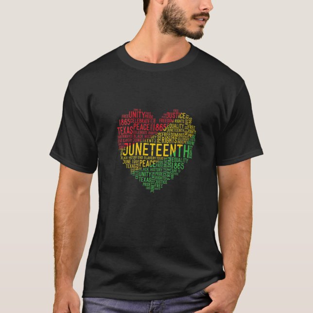 Juneteenth Heart Black History Afro American Afric T-Shirt (Front)