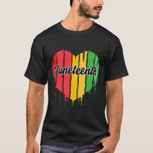 Juneteenth Heart Black History Afro American Afric T-Shirt