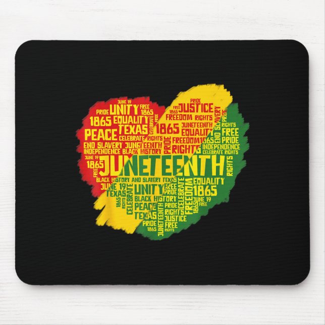 Juneteenth heart black history afro american mouse mat (Front)