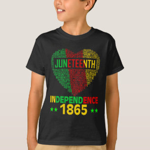 Juneteenth Heart Black History Afro American Women T-Shirt