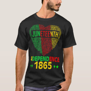 Juneteenth Heart Black History Afro American Women T-Shirt