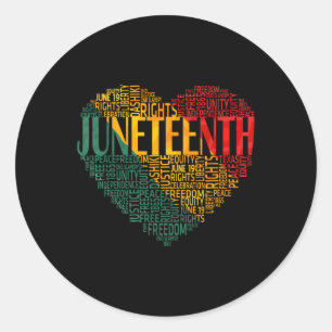 Juneteenth Heart Black History American African Fl Classic Round Sticker