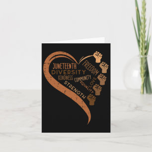 Juneteenth Heart Fists Black History Melanin Men W Card
