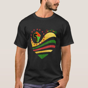 Juneteenth Heart Hand Independence Day T-Shirt