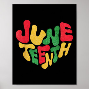 Juneteenth Heart Junteenth 1865 Afro American Free Poster
