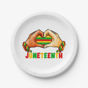 Juneteenth Heart  Paper Plate