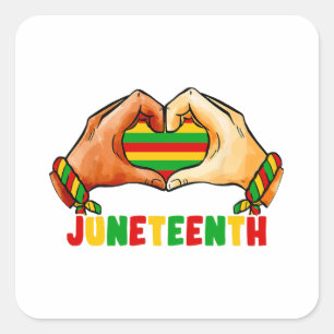 Juneteenth Heart  Square Sticker