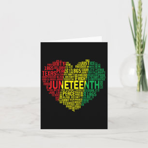 Juneteenth Heart Word Cloud Black Freedom Juneteen Card