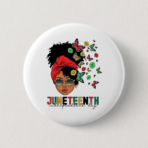 Juneteenth History Freedom Butterfly Melanie Black 6 Cm Round Badge