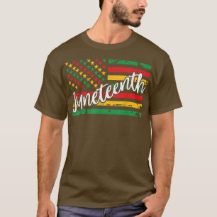 Juneteenth Horizontal USA American Flag Black Hist T-Shirt