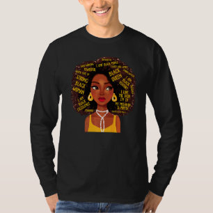 Juneteenth I Am Black History Excellence Hair Word T-Shirt